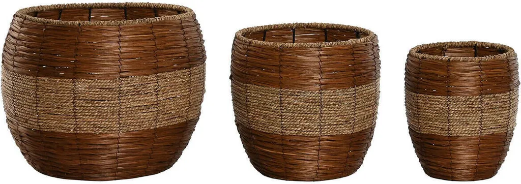 Jardinières en fibre tropicale et métal Home ESPRIT - Finition Naturel