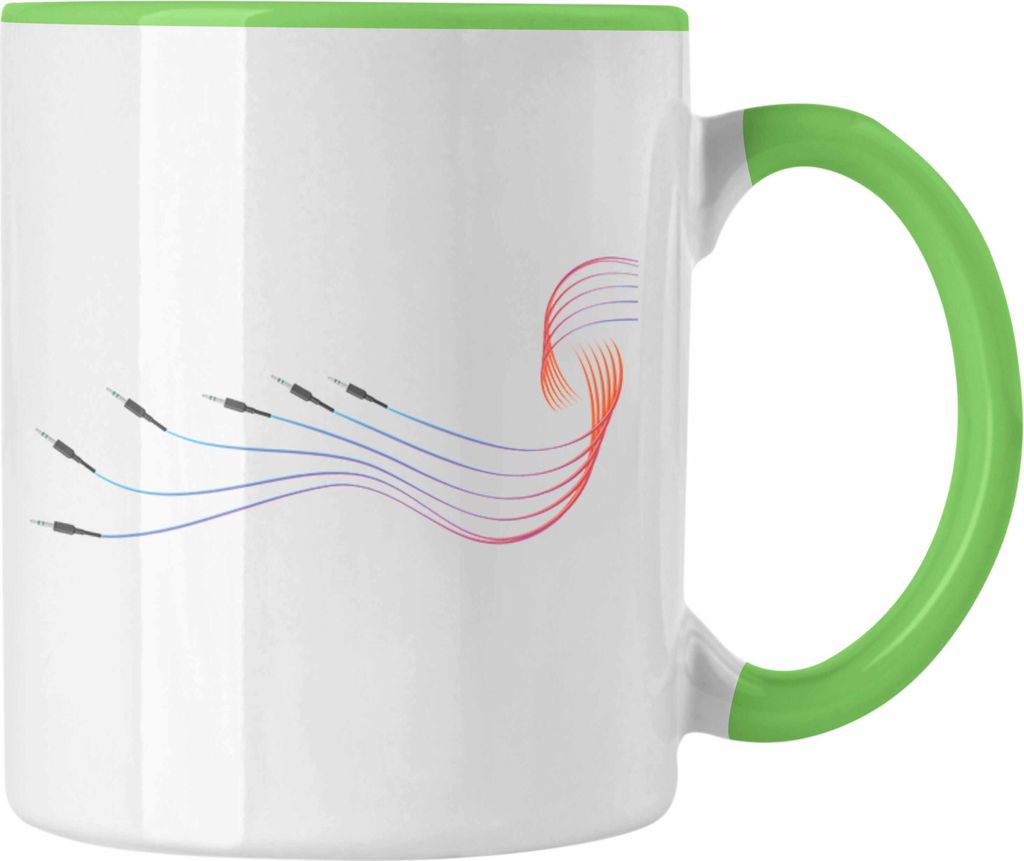 Trendation - Modular Synthesizer Musiker DJ Tasse Geschenk Welle Grafik GeburtstagWeihnachten. (Grün)