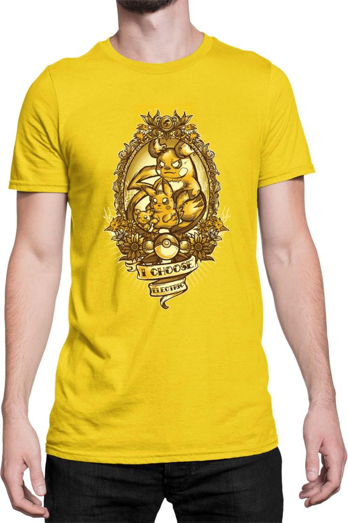 Herren T-Shirt Japan Manga Anime Comics Pokemon 026, Man L / Gelb