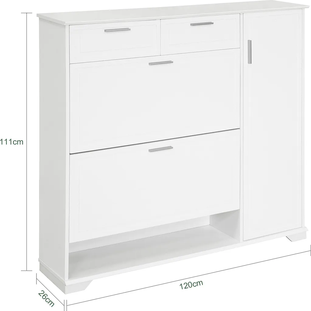 Armoire à chaussures étroite blanche commode d'entrée gain de place