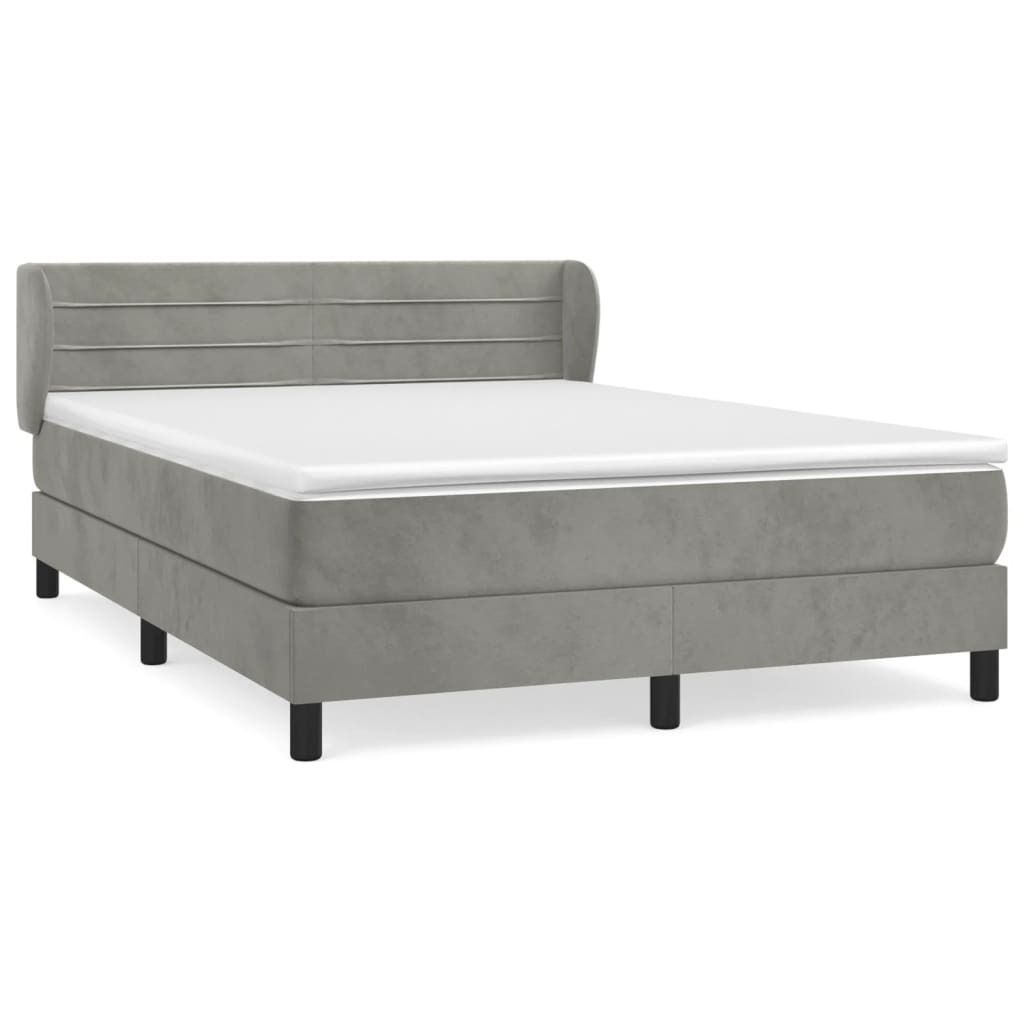 vidaXL Postel Boxspring s matrací Light Grey 140x200 cm Obrázek produktu 