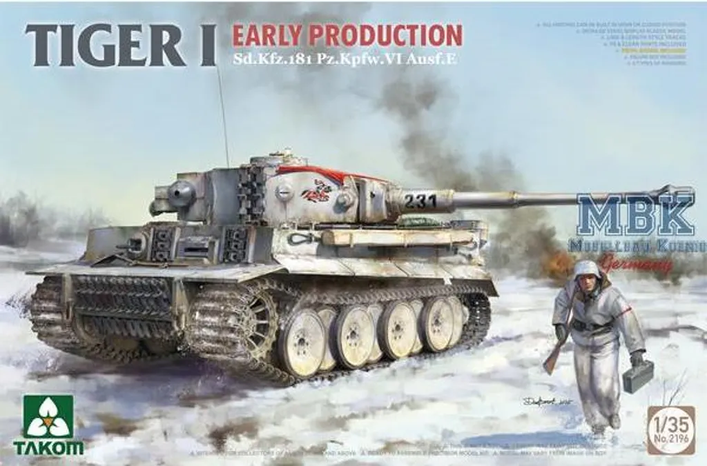 Tiger I Takom 2196 : Maquette Haute Fidélité Pz.Kpfw.VI Montage Simplifié