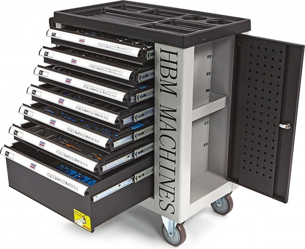 HBM Werkzeugwagen, 262-teilig, schwarz