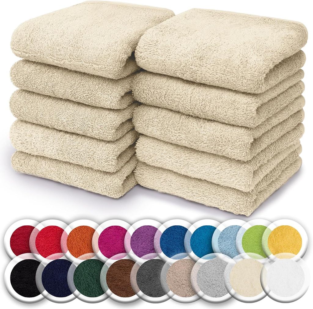 Frottier Seiftücher 10er Pack 30x30cm, 100% Baumwolle, Produktbild 