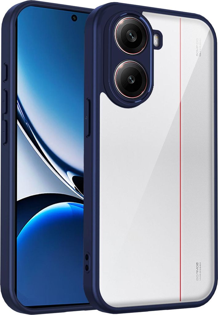 Hülle für Xiaomi Redmi Turbo 4 Pro/Poco F7 Transparente Rückseite TPU Bumper Stoßfest Handyhülle Blau