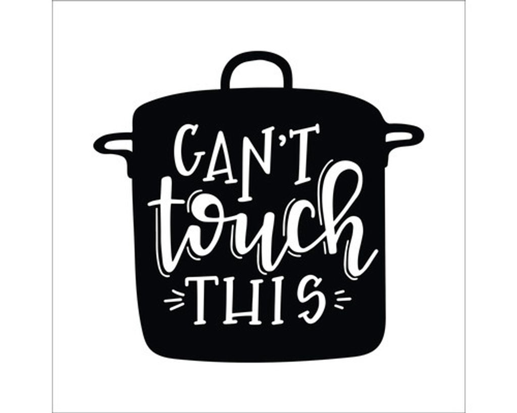 Glasbild Cant touch this 20x20 cm