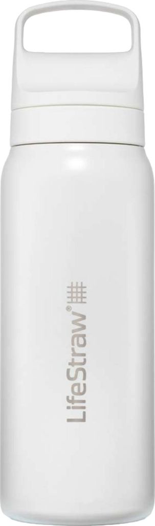 LifeStraw GO 2.0 Stainless Steel, Isolierte Trinkflasche mit Filter, Polar White, 710ml