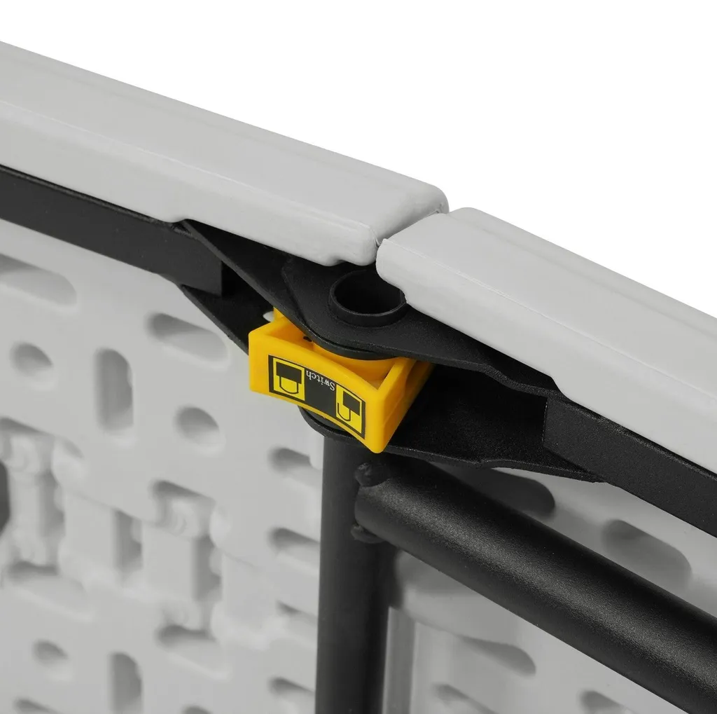 Banc pliable blanc 180 cm résistant aux UV - Structure acier renforcé