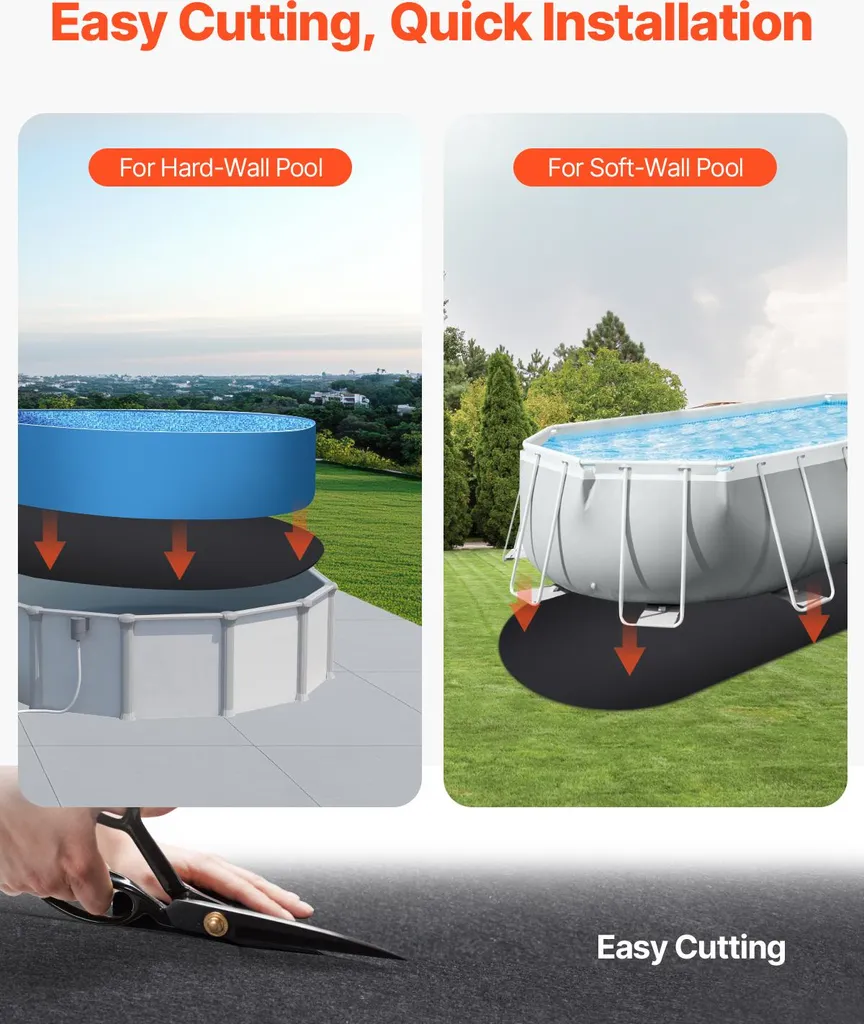 Sottotappeto per piscine VEVOR, 5,5x10 m, per piscine fuori terra, tappetino per piscina extra spesso, impedisce le forature, telo geotessile per pavimento, prolunga la durata del liner, telo di protezione per pavimento - 4