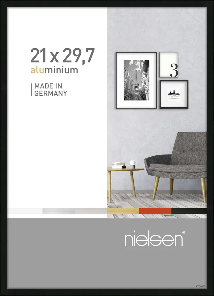 Telaio in Alluminio Pixel 21x29,7 cm Nero - Cornice A4 Design Elegante