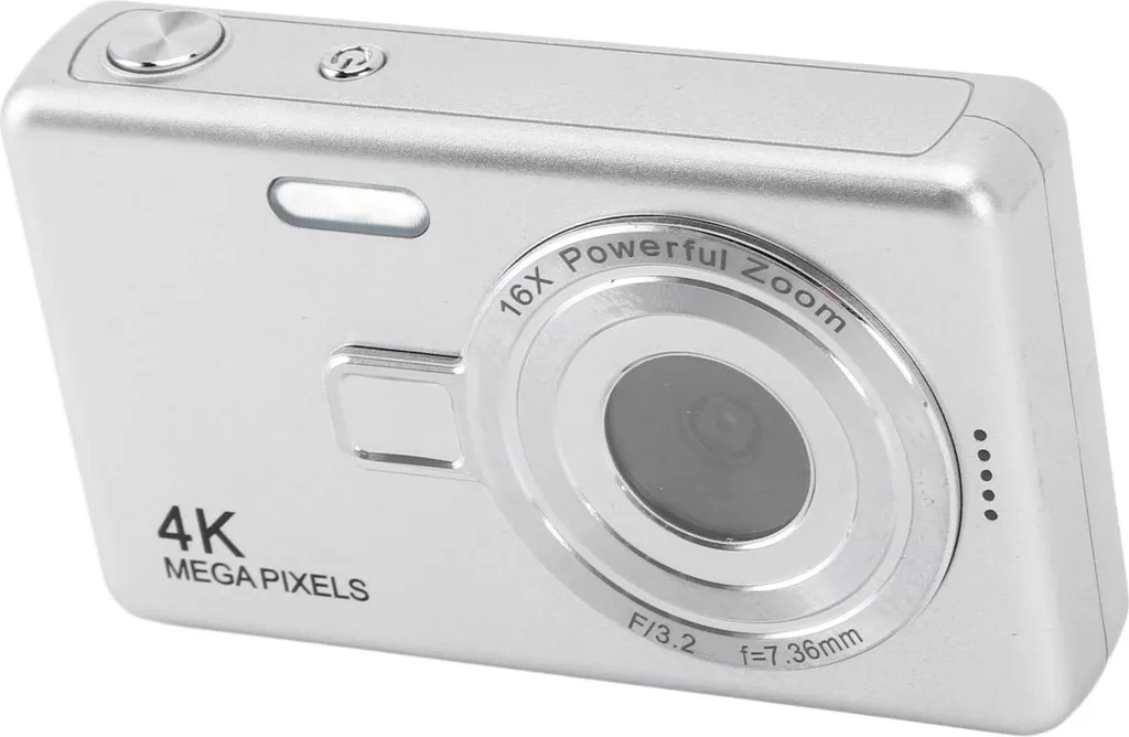 Appareil photo numérique 1080p 12 MP argenté avec zoom 16x pour vlog
