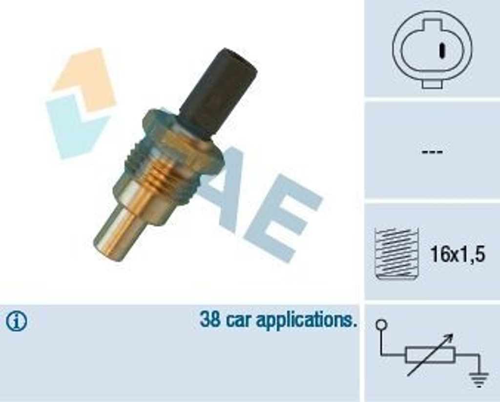 FAE 32640 Kühlmitteltemperatursensor für TOYOTA LAND CRUISER (KDJ12, GRJ12) LAND CRUISER 90 (J9) RAV 4 I (SXA1) CELICA (ST20, AT20) LAND CRUISER 100