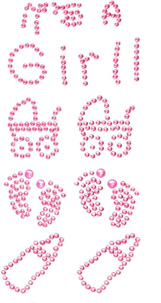 Oblique Unique It's a Girl Strass Steine Sticker Geburt Baby Shower Taufe Deko - rosa