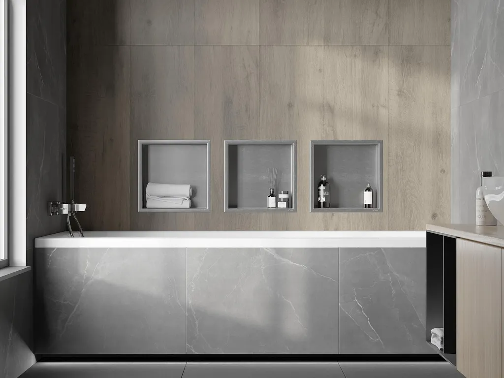 Mexen X-Wall-R Étagère à Encastrer 30x30 cm Inox, Réf 1910303010 - 7