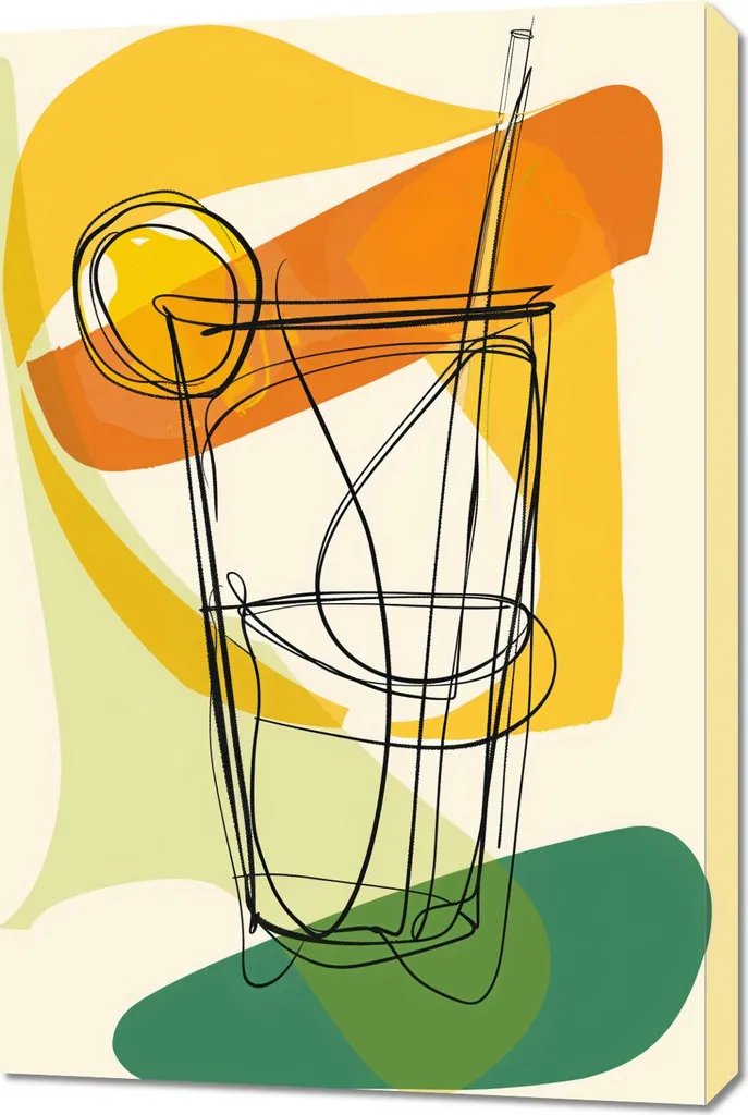 Tableau 60 x 90 cm Cocktail Artistique - Décoration Murale Moderne