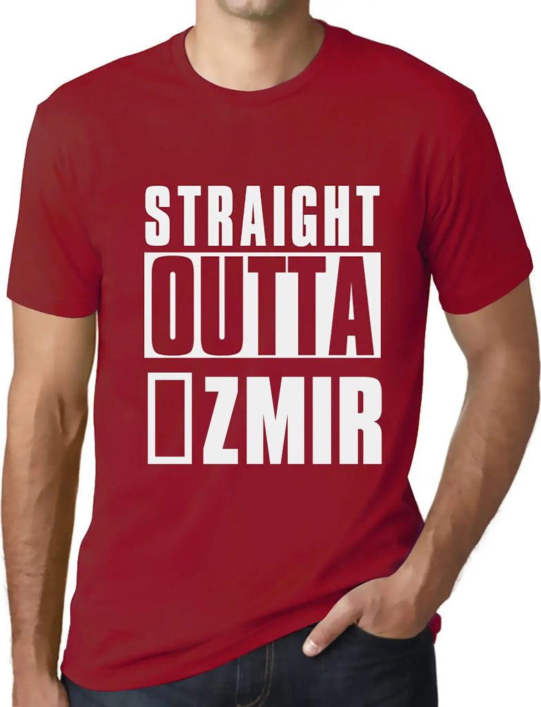 Herren Grafik T-Shirt Direkt aus İzmir – Straight Outta İzmir – Öko-Verantwortlich Vintage Jahrgang Kurzarm Lustige Druck Geburtstag Gesche...