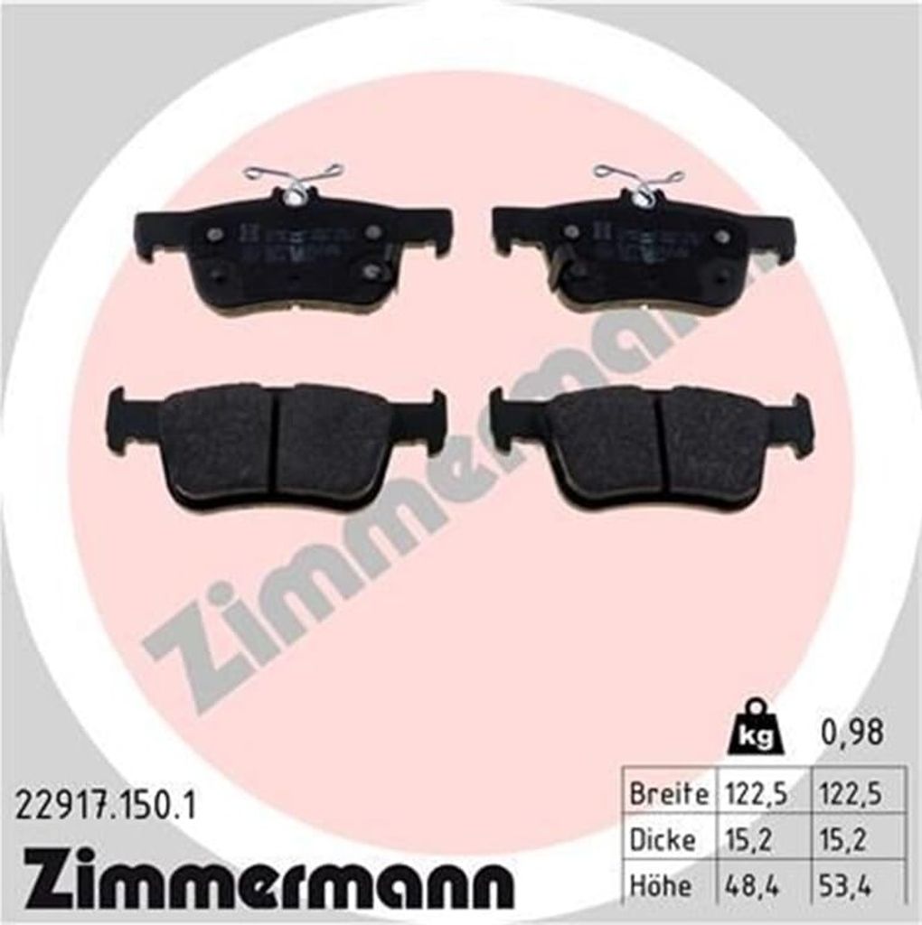 ZIMMERMANN Bremsbelagsatz, Scheibenbrems für Produktbild 