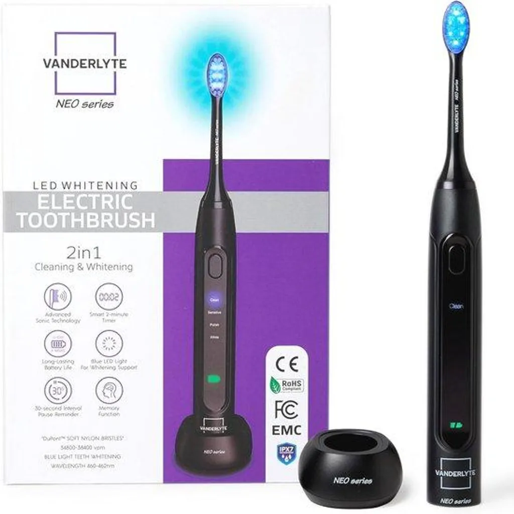 Brosse à dents électrique étanche avec LED et 4 modes de brossage Pro
