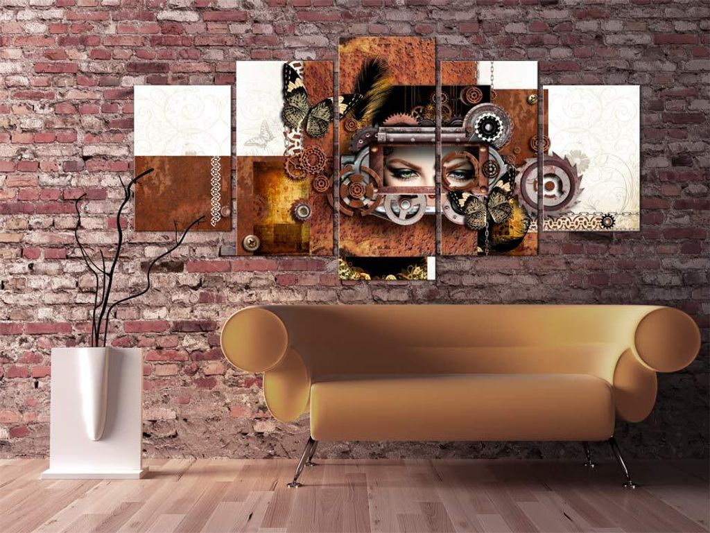 Akustikbild Abstrakt 200x100 cm Bilder Akustikschaum Hochleistungsschallabsorber Schallschutz Leinwand 5 tlg Wandbild Raumakustik Schalldämmung 02...