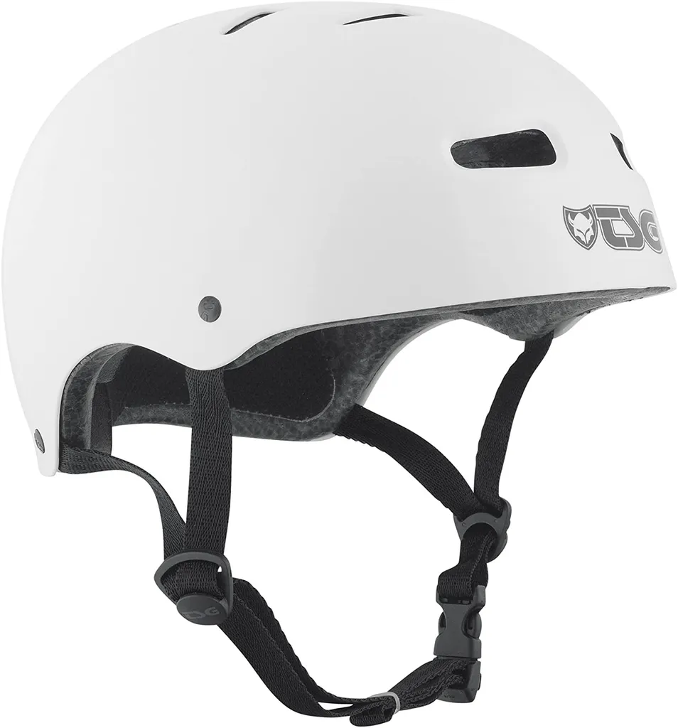 Casque de skate TSG blanc injecté Evolution pour BMX et roller polyvalent