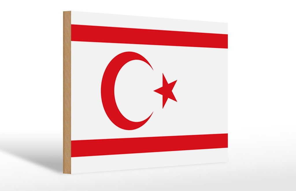 Holzschild Flagge Nordzypern 30x20cm Flag Northern Cyprus