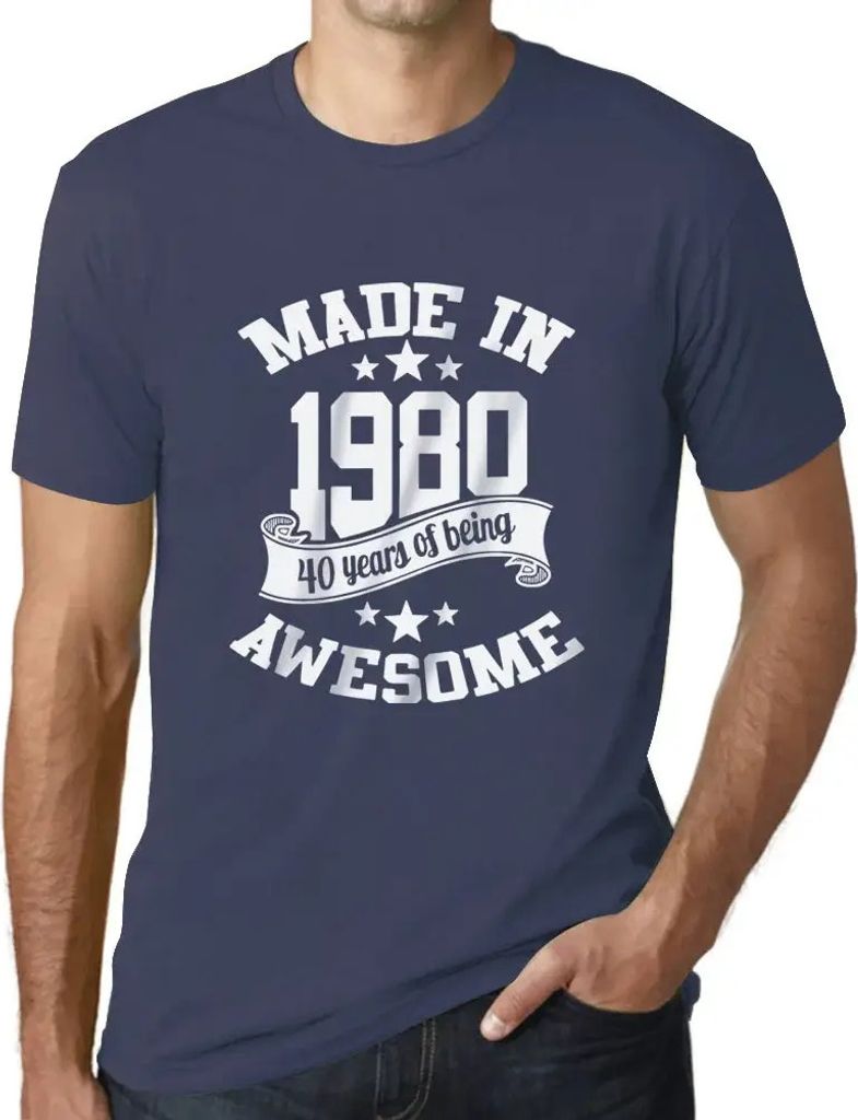 Herren Grafik T-Shirt Hergestellt im Jahr 1980 – 1980 – Geschenk 44. Geburtstag Jahrestag 44 Jahre Jubiläum 44 Jährige Mann Jahrgang 1980