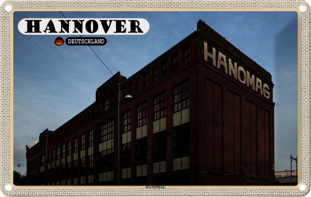 vianmo Blechschild 20x30 cm Hannover Hanomag Maschienenbau Bildmotiv Reisemotiv Abenteuer Reisen Urlaub