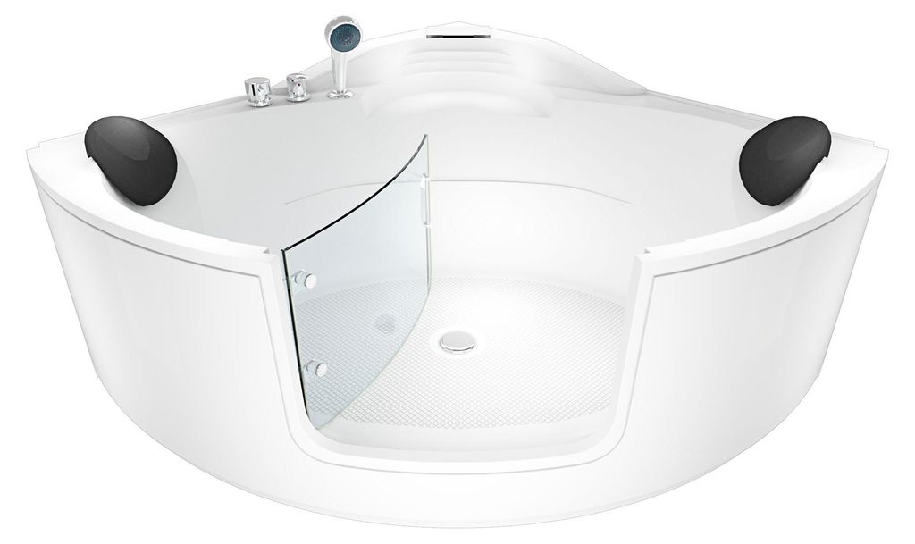 Pool Badewanne Eckwanne Wanne S60-ALL 140x140cm mit Tür Walk-in-Pool