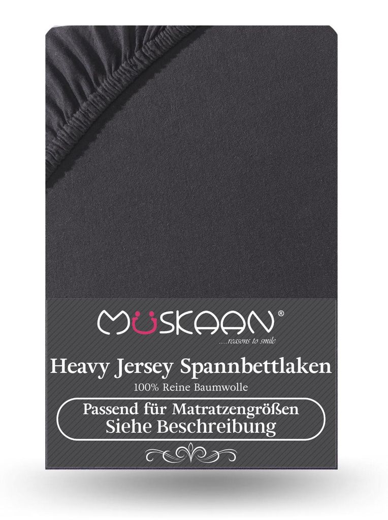 Heavy Jersey Spannbettlaken 180x200 cm - 200x220 cm + 40 cm Produktbild 