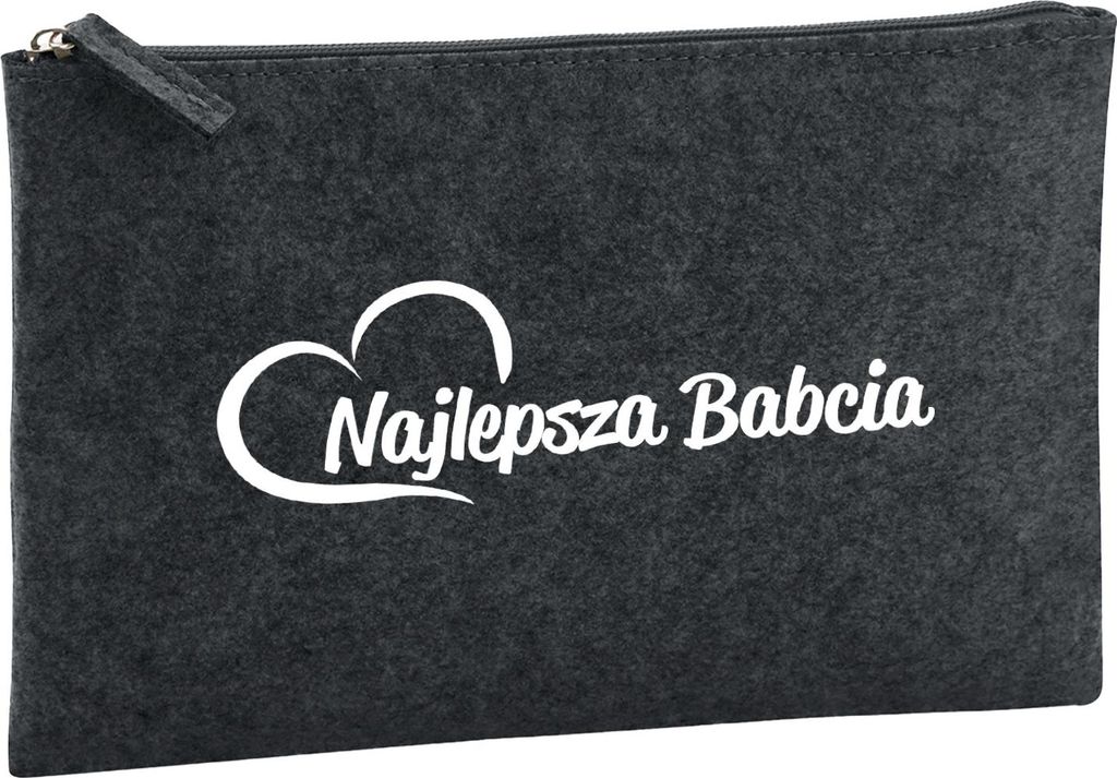Huuraa Kulturbeutel Najlepsza Babcia Serce 1 Liter Charcoal Filz Kosmetiktasche Geschenkidee