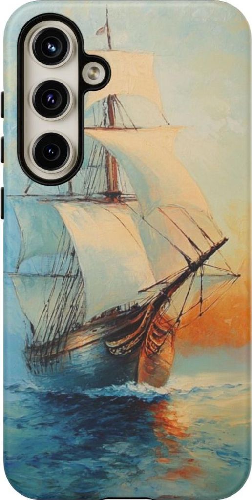 Segelschiff auf See – Handyhülle mit mattem Design Kompatibel mit Galaxy S24 Plus