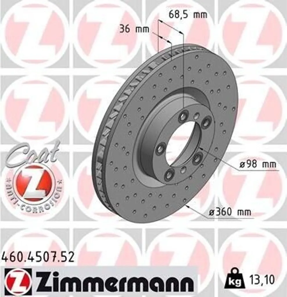 Équipement de Freinage pour Porsche Panamera 971 - Zimmermann 460.4507.52