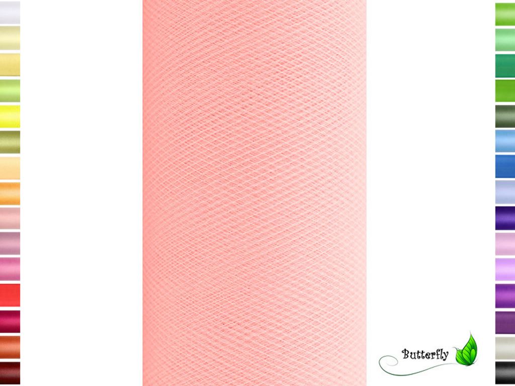 9m Rolle Tüll 15cm, Farbauswahl:hellrosa 150 Produktbild 
