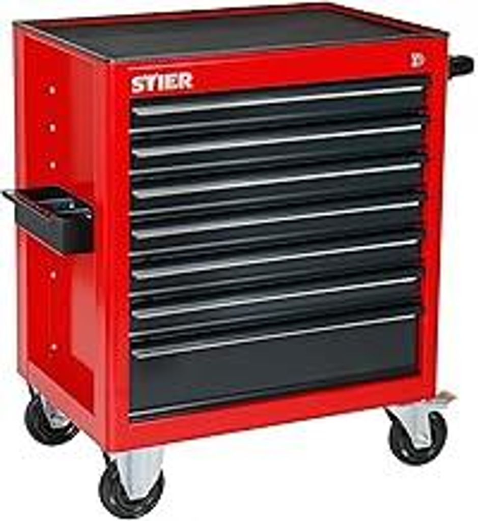 STIER Werkstattwagen, unbestückt - leer, Werkzeugwagen, Montagewagen, mit kugelgelagerten Schubladenschienen, 7 Schubladen, Traglast je Schublade ...