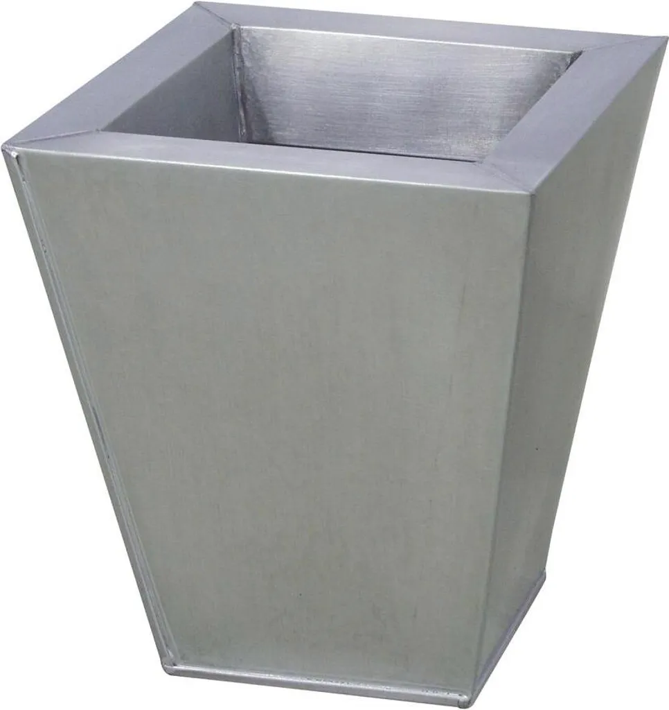 Cache-pot déco pour plantes d'intérieur en zinc 25cm - Carré moderne