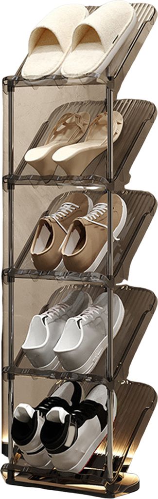 1 Satz Schuhregal mit 2/3/4/5 Ebenen, 45 Grad geneigter Schuh-Organizer für den Eingangsbereich, hohe Tragfähigkeit, freistehend, werkzeuglose Mo...