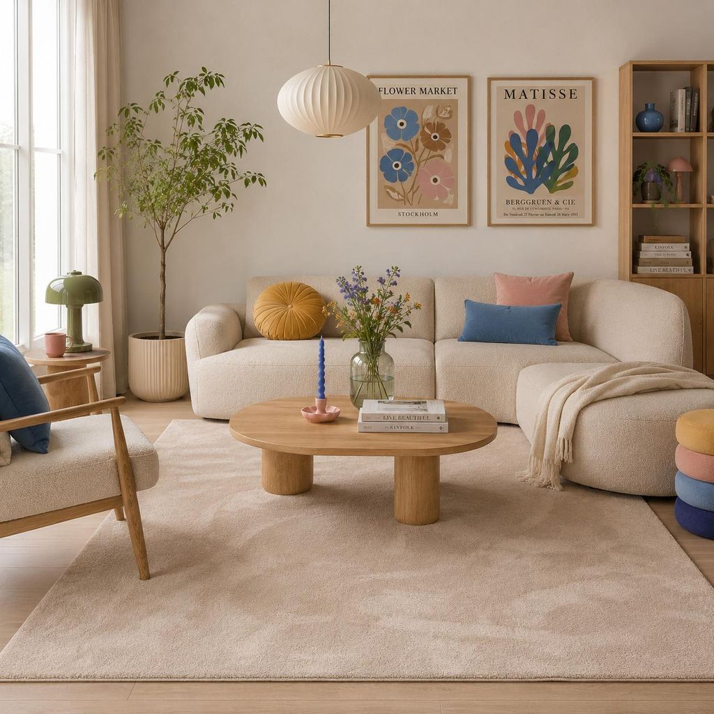 Luxus Super Soft Fellteppich Pearl Beige, Größe:120x170 cm Produktbild 
