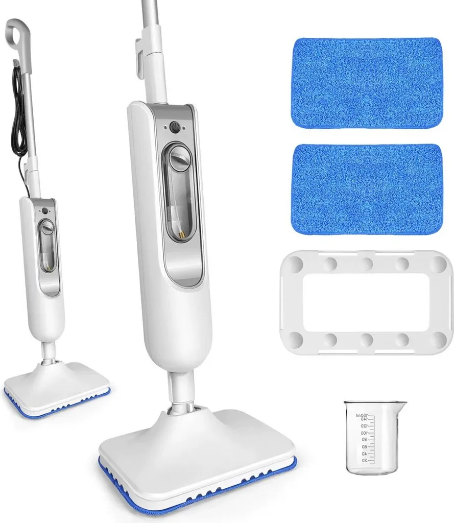 Ravon Steam Cleaner 1500W - Pulitore a vapore portatile staccabile - Potente mop a vapore per moquette, laminato, legno duro, stucco, piastrelle e marmo - Serbatoio dell'acqua da 400 ml