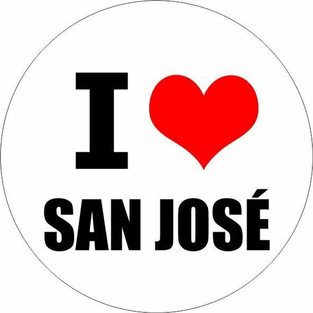 Kiwistar - Autoaufkleber - 8x8 cm - außen klebend - I love San José Kalifornien für Auto, Laptop, Fahrrad, LKW, Motorrad Aufkleber mehrfarbig St...