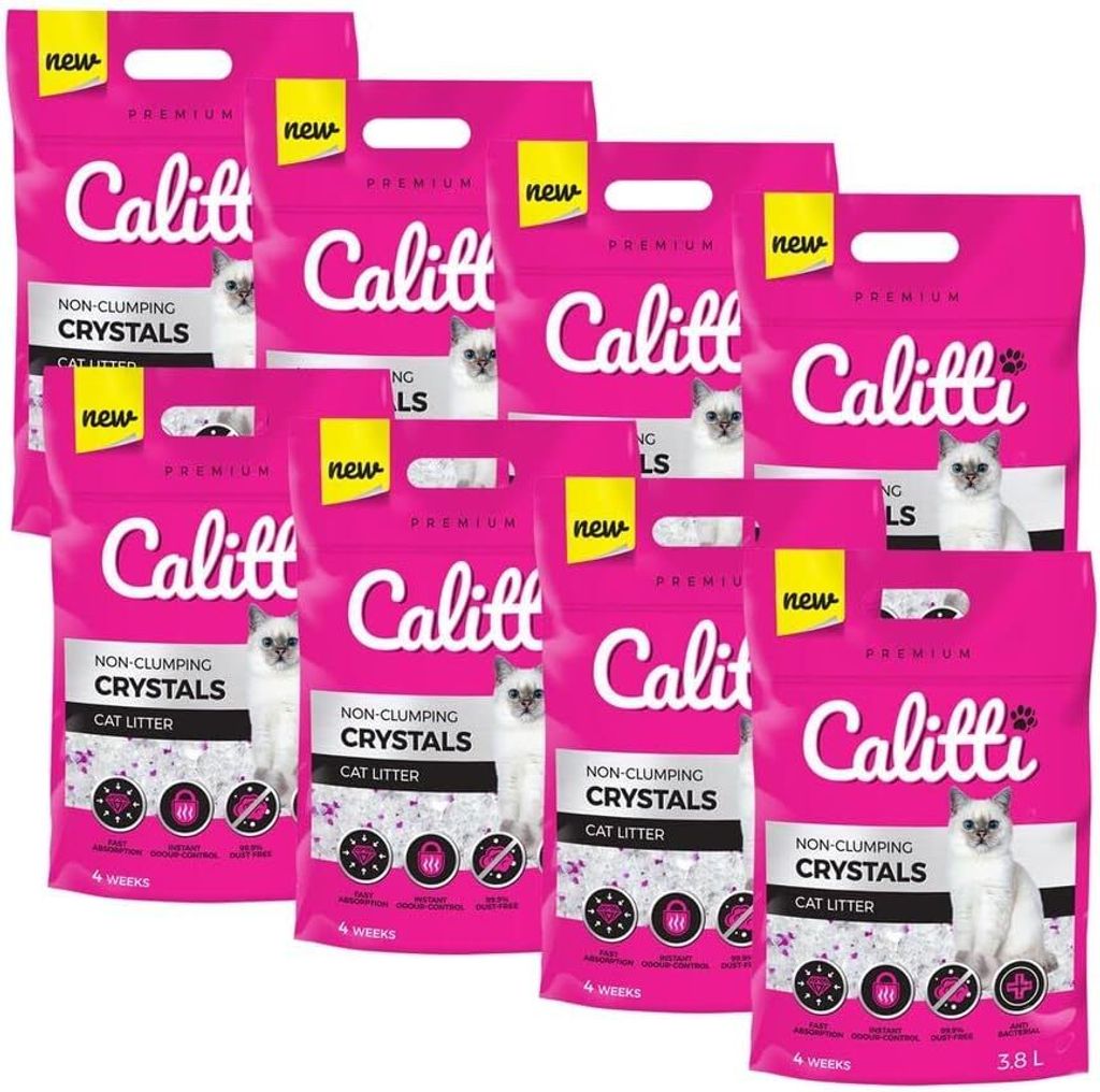 Silikonowy żwirek dla kotów Calitti Crystals 3,8L x 8 Zdjęcie produktu 