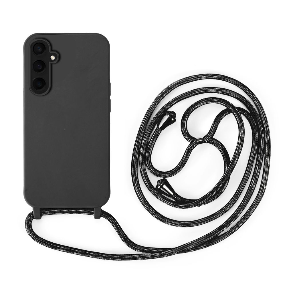 Handykette für Samsung Hanyhülle mit Band Hülle mit Kodel Smartphone Halskette Galaxy S23 FE Schwarz