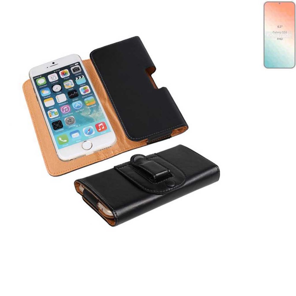 K-S-Trade Schützhülle Handyhülle kompatibel mit Samsung Galaxy S24 Holster Gürtel Tasche Schutzhülle Handy-Tasche Smartphone Case Seitentasche