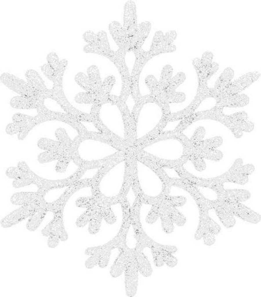 SPRINGOS Deko-Anhänger Schneeflocken m. Glitter 12 STK. 10 cm weiß Weihnachtsbaumschmuck Fenster Christbaumschmuck