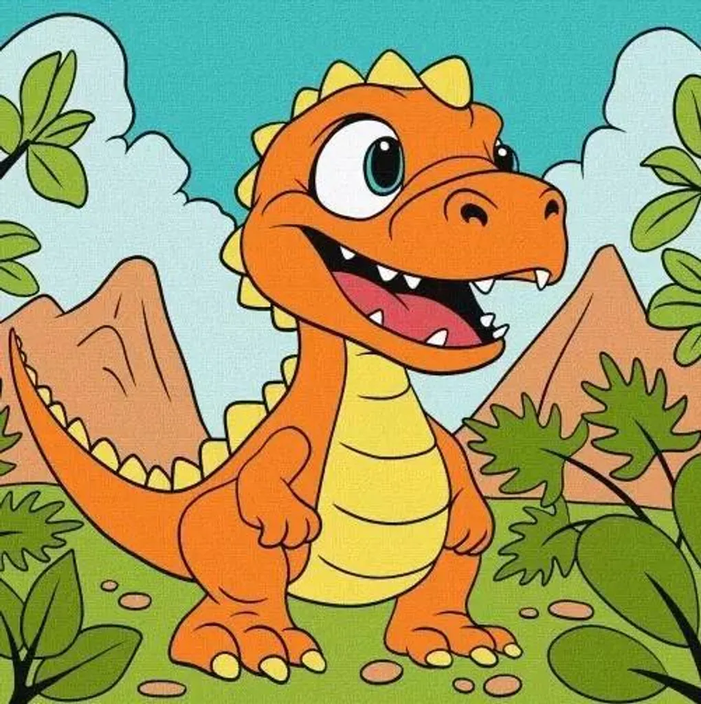 Kit Paint by Numbers Dinosauro 25x25 - Acrilici Alta Coprenza
