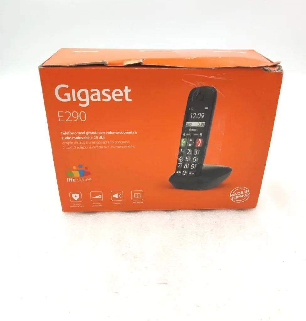 Gigaset E290 Telefono Cordless Analogico Identificatore di Chiamata Nero - 8