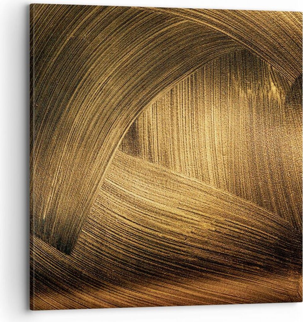 Bild auf Leinwand - Leinwandbild - Einteilig - Abstraktion Gold Textur - 70x70cm - Wand Bild - Wanddeko - Wandbilder - Leinwanddruck - Bilder - Wan...