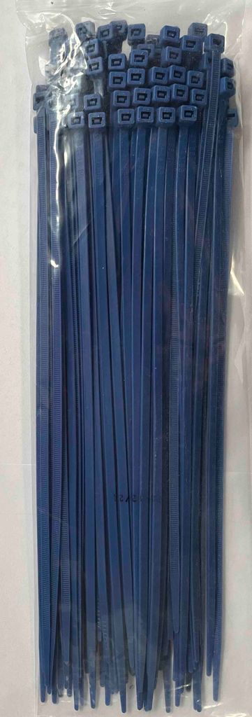 100 x Kabelbinder, 300 mm x 4,8mm, Blau