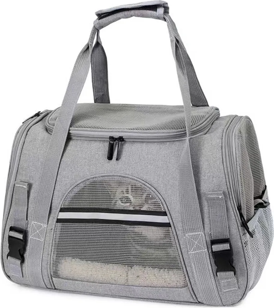 Sac de transport pour animal de compagnie souple et pliable coloris Gris