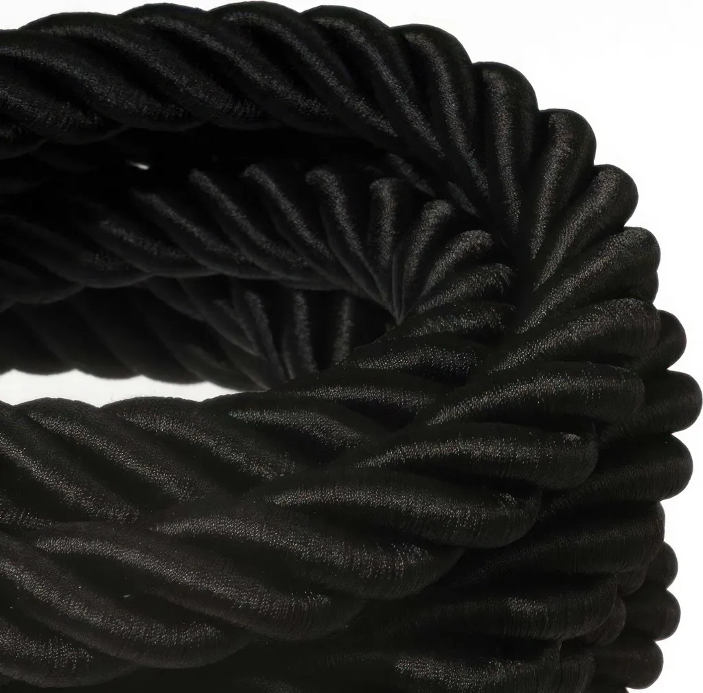 Câble Électrique Déco Noir Brillant 30mm pour Lustre et Suspension