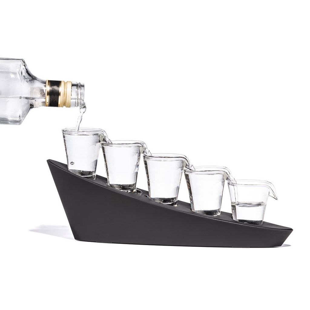 Domino Shots Deluxe Schnapsglas-Set mit LED-Ständer